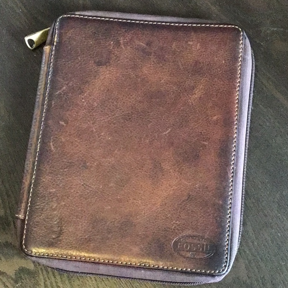 GUC Genuine Leather FOSSIL Brown Leather Tablet Case